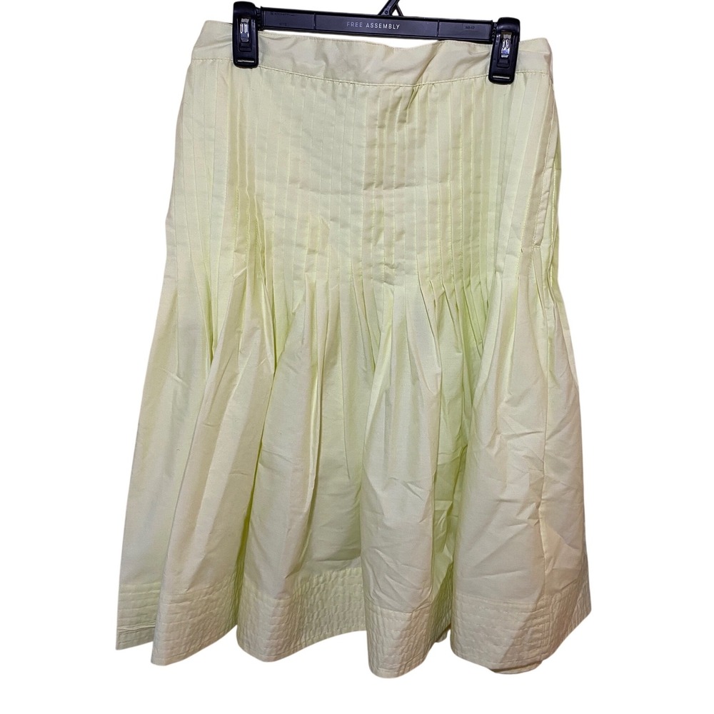 Free Assembly Womens Pintuck‎ Knee Length Skirt Yellow Light XL 16-18 NWT